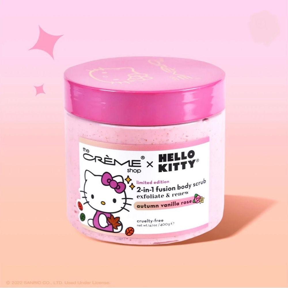 NWT limited edition The Crème shop x Hello Kitty vanilla rose scrub